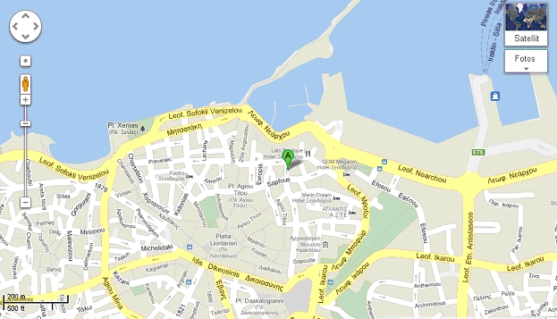 Google Map: Lage der Pfarrwohnung Heraklion